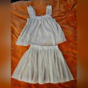 NWT Mustard Seed Beige Tulle Tank/Skirt Ensemble